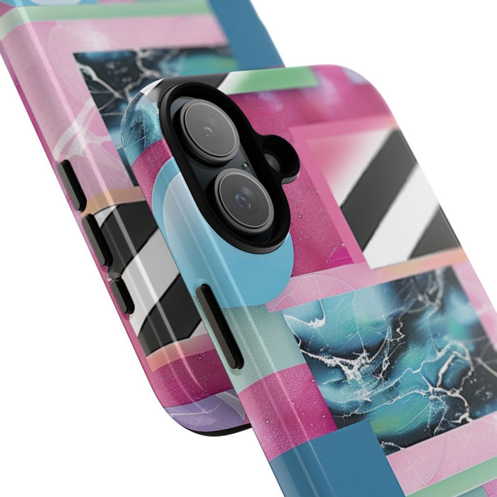 Abstract Geometrisch Patroon in Roze en Blauw
