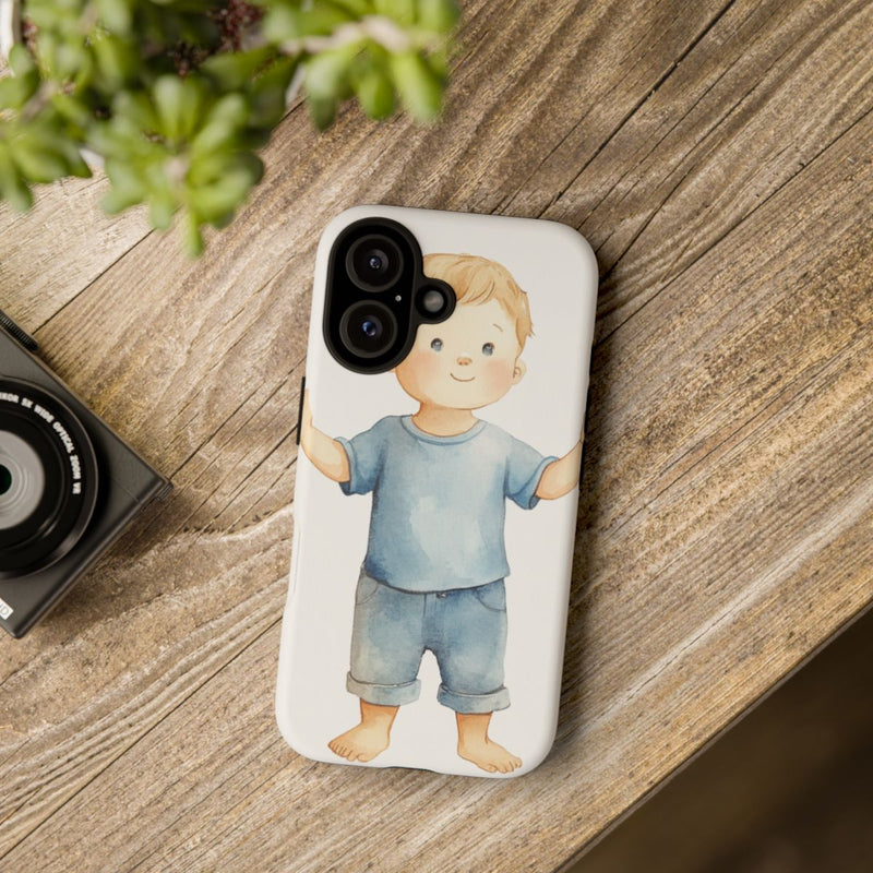 Aquarel Babyjongetje met Opgeheven Handen