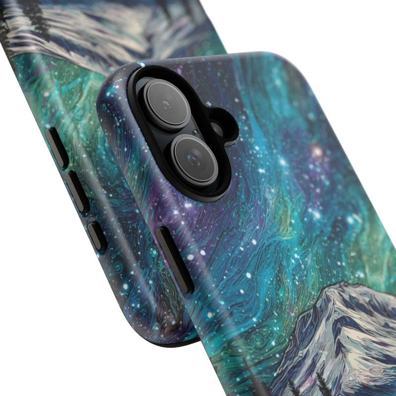 Psychedelische Nachtelijke Hemel boven Bergen