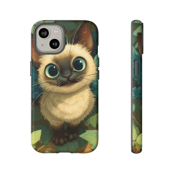 Schattige Siamese Kitten met Blauwe Vleugels
