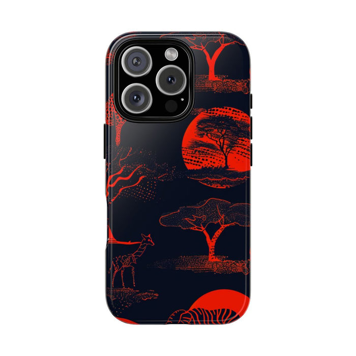 Rood Neon Afrikaans Dierenpatroon