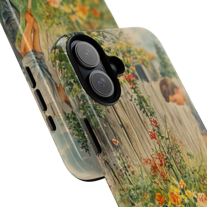 Jonge Man aan het Tuinieren tussen Bloemen