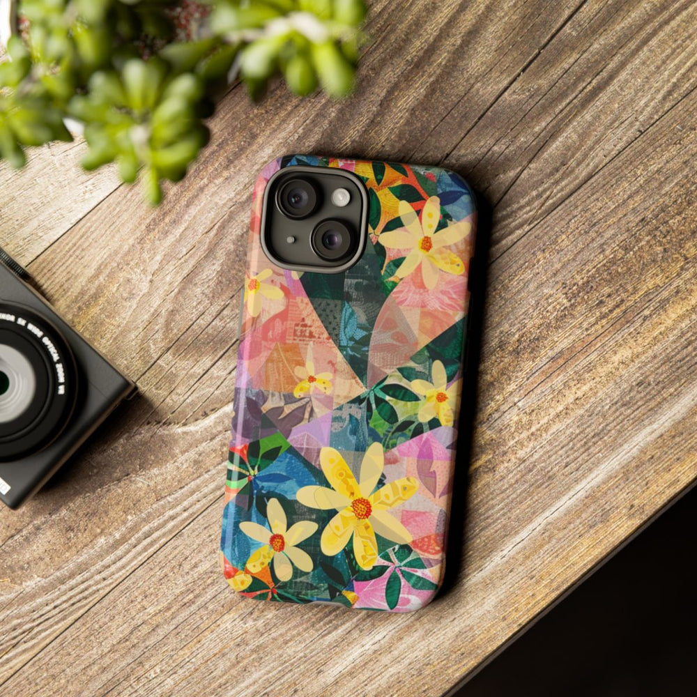 Abstract Bloemmotief met Geometrisch Patroon
