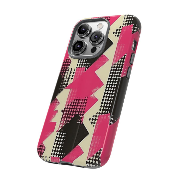 Roze en Zwart Abstract Geometrisch Patroon
