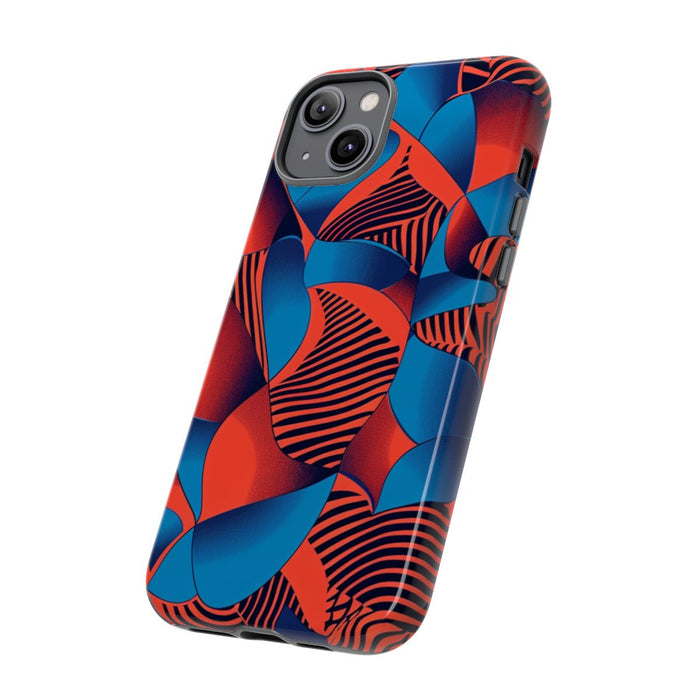 Levendig Rood-Blauw Abstract Patroon