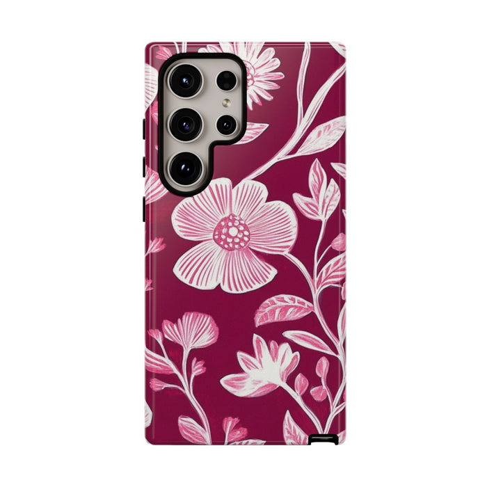 Roze en Witte Bloemenprint