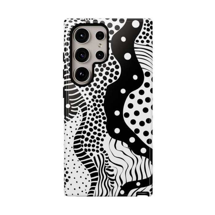 Zwart-Wit Abstract Stippenpatroon