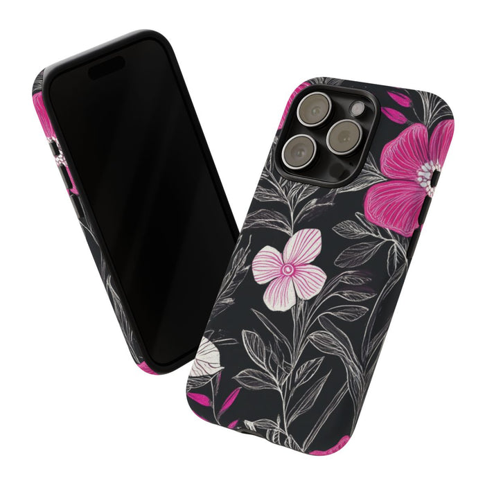 Roze en Witte Bloemenprint