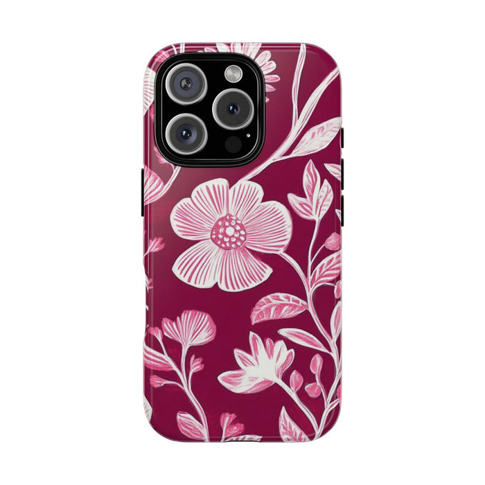 Roze en Witte Bloemenprint
