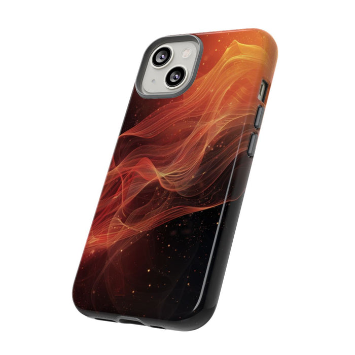 Abstracte Golvende Oranje en Rode Lijnen