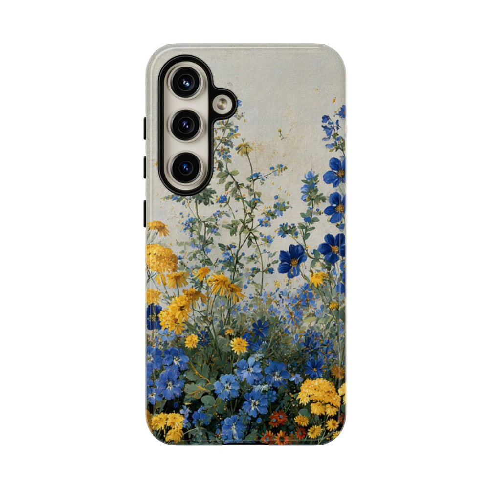 Blauwe en Gele Wilde Bloemen