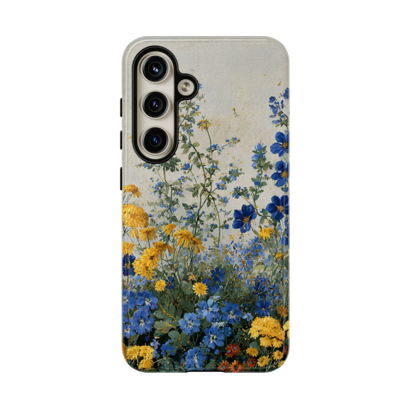 Blauwe en Gele Wilde Bloemen