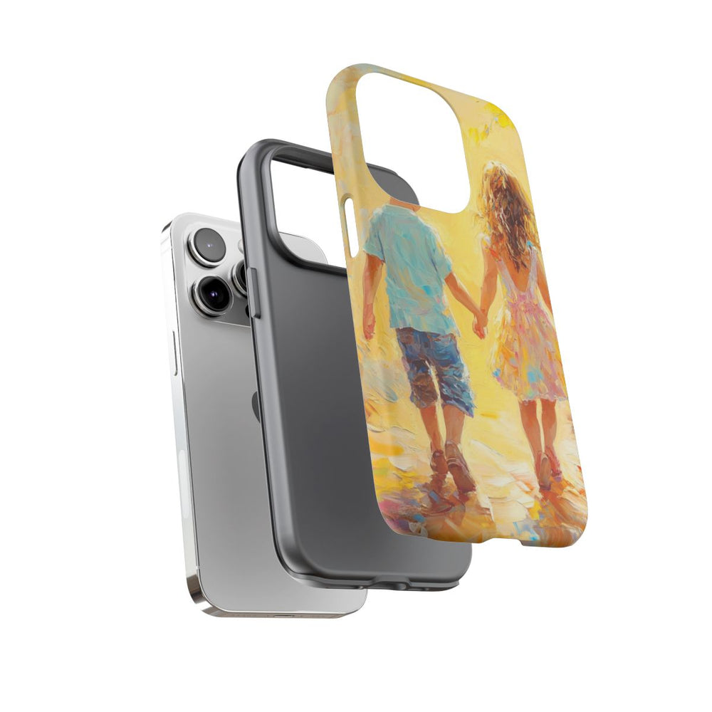 Kinderen Hand in Hand in Kleurrijk Licht