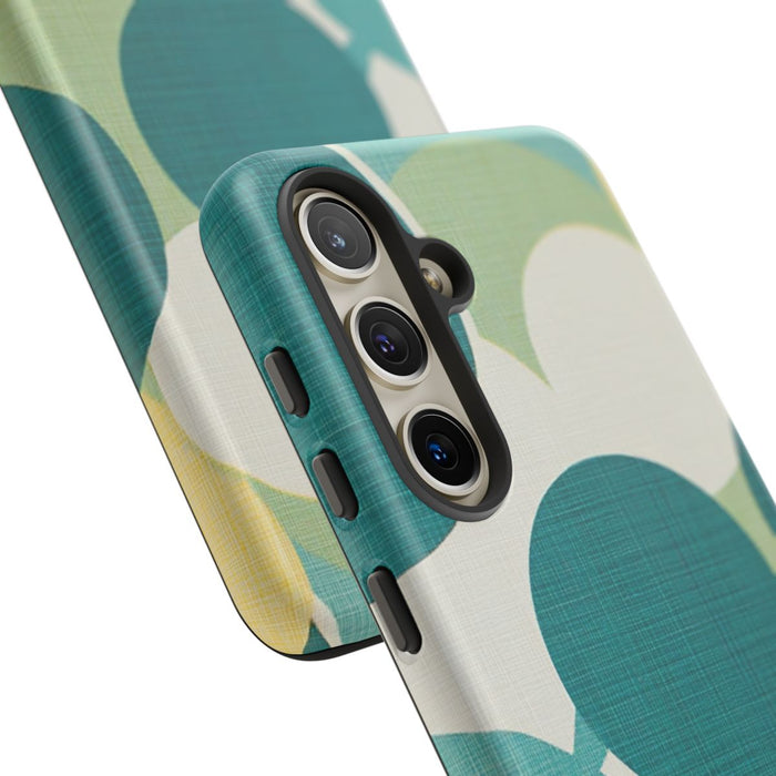 Retro Patroon met Blauwe en Gele Cirkels
