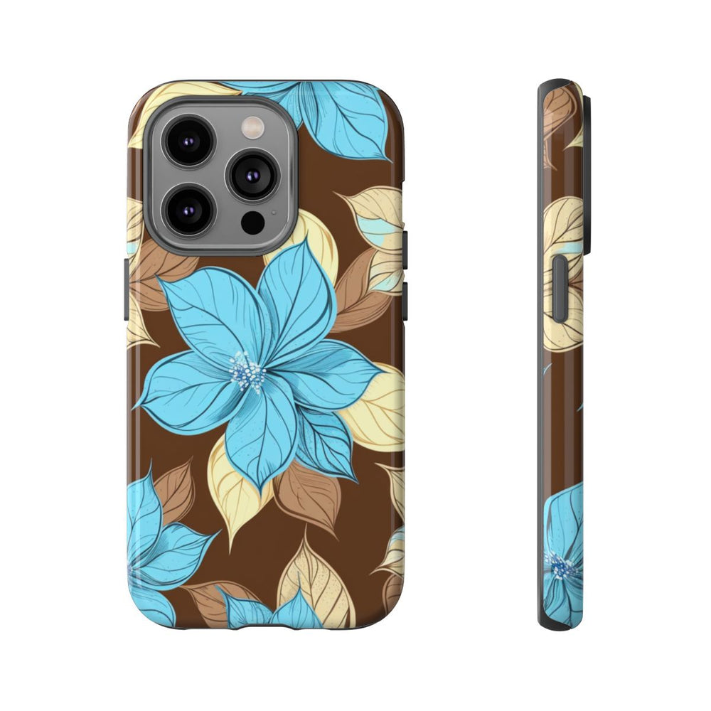 Turquoise en Beige Bloemenpatroon