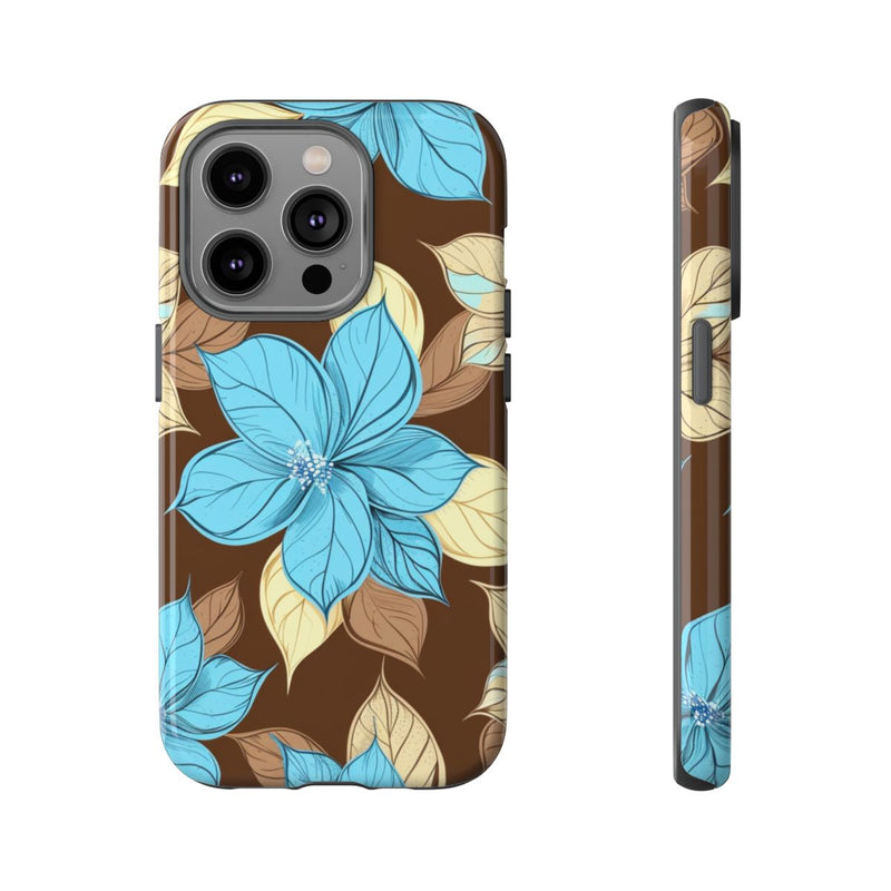 Turquoise en Beige Bloemenpatroon