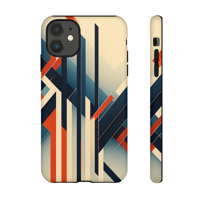 Geometrisch Abstracte Lijnen in Oranje en Blauw