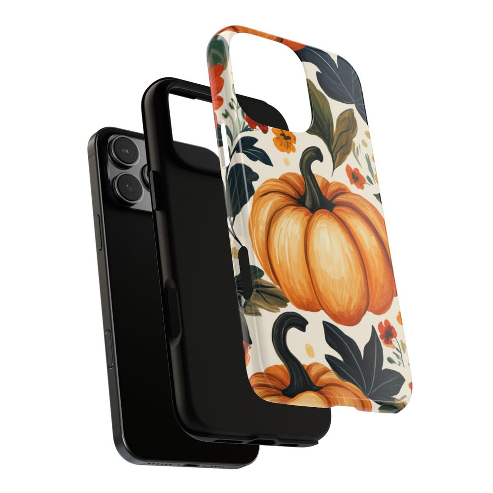Herfst Pompoen en Bloemenpatroon