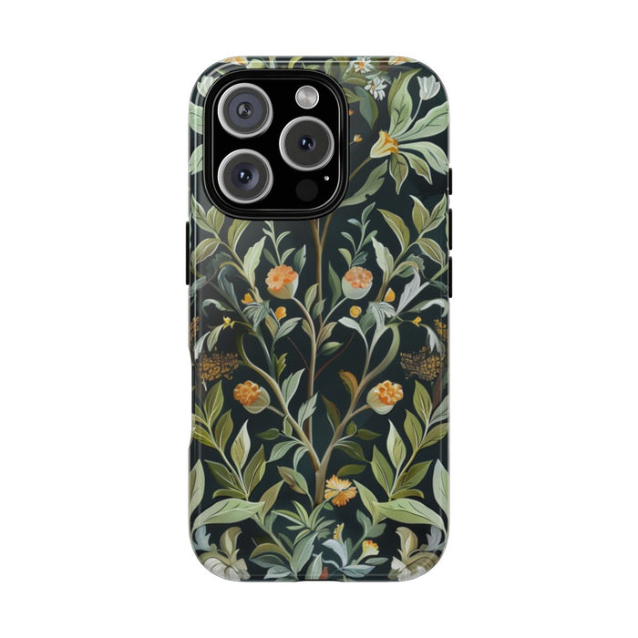 Gedetailleerde Botanische Illustratie met Oranje Bloemen