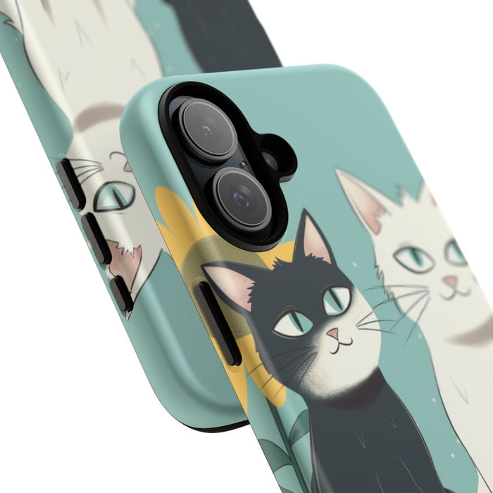 Twee Cartoonkatten met Zonnebloem