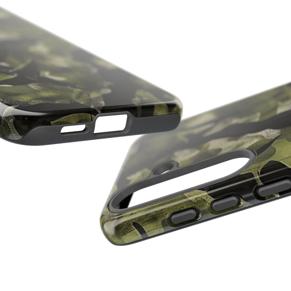 Groen Camouflagepatroon met Zwarte Abstracte Vormen