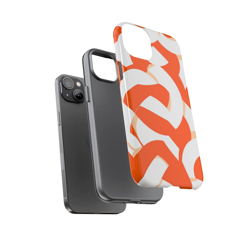Oranje en Wit Geometrisch Patroon