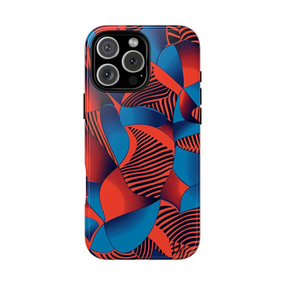 Levendig Rood-Blauw Abstract Patroon