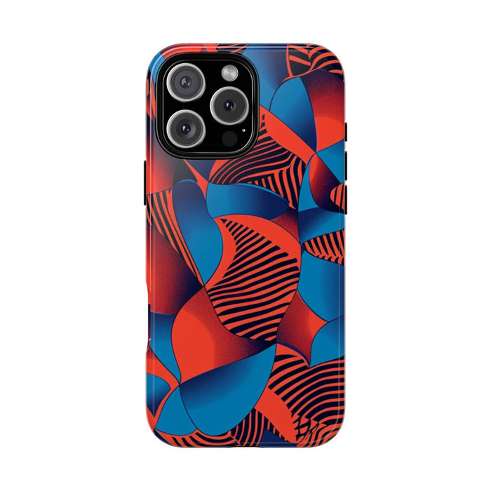 Levendig Rood-Blauw Abstract Patroon