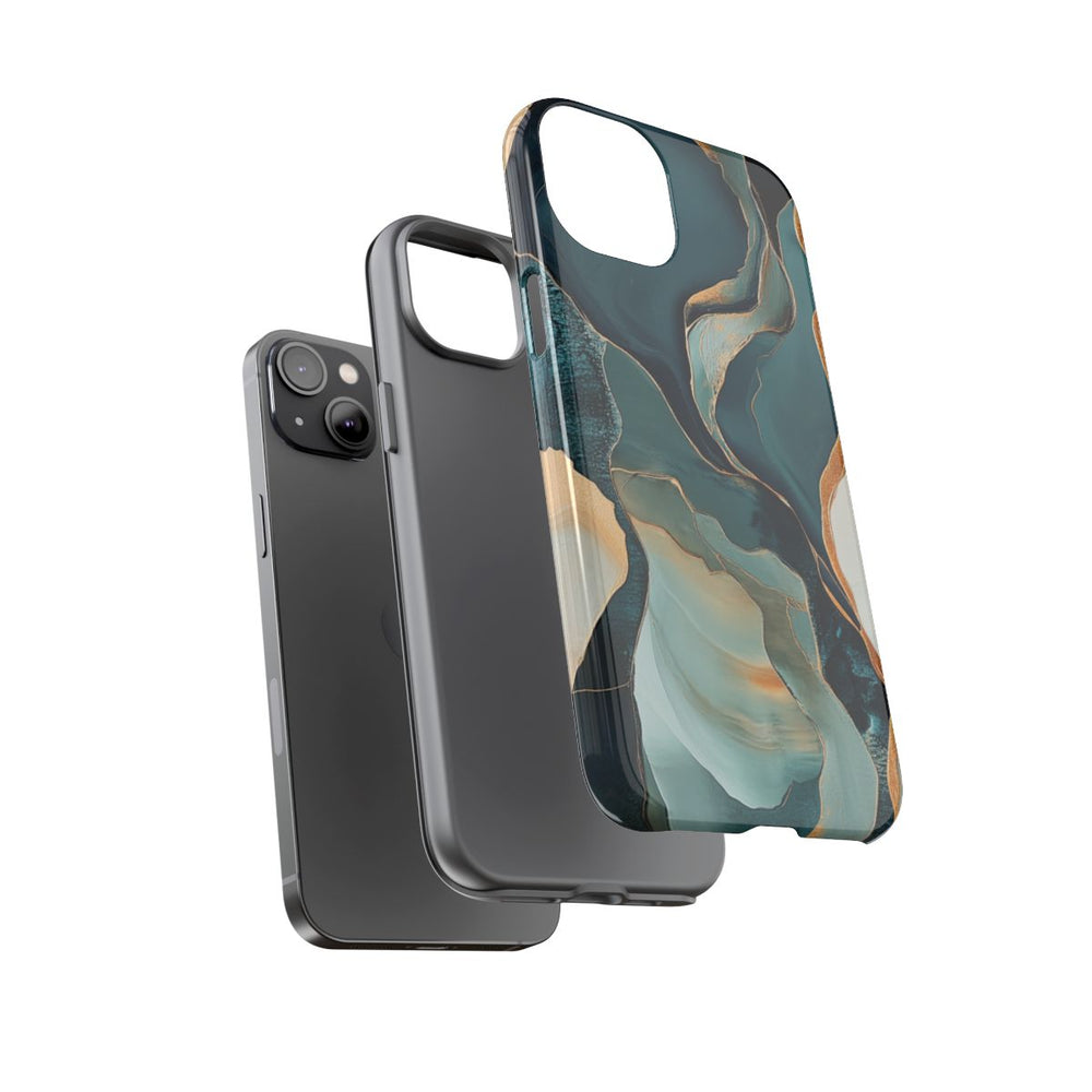 Abstracte Organische Vormen met Gouden Accenten