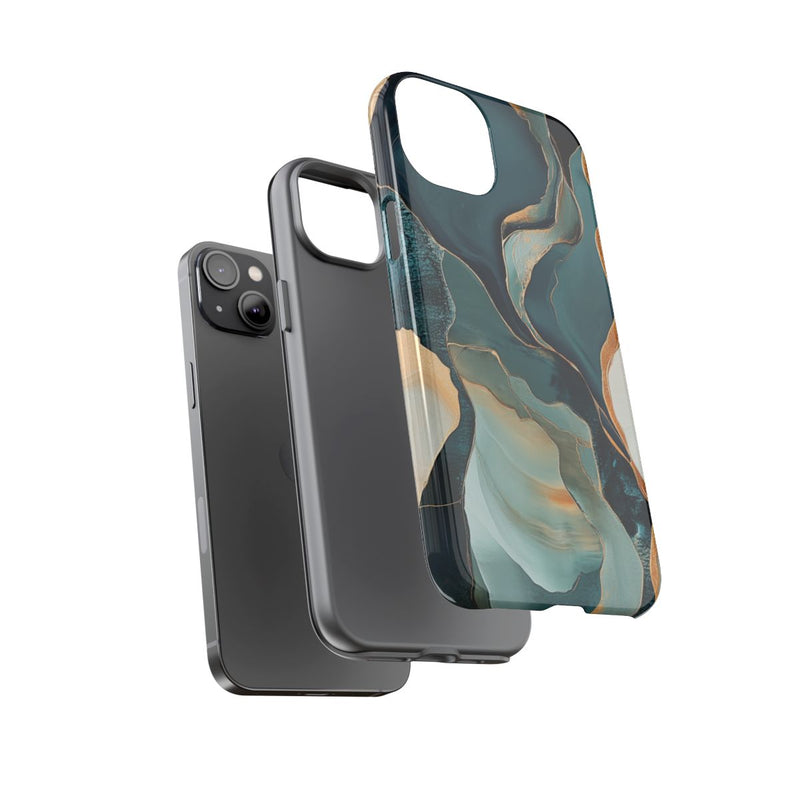 Abstracte Organische Vormen met Gouden Accenten