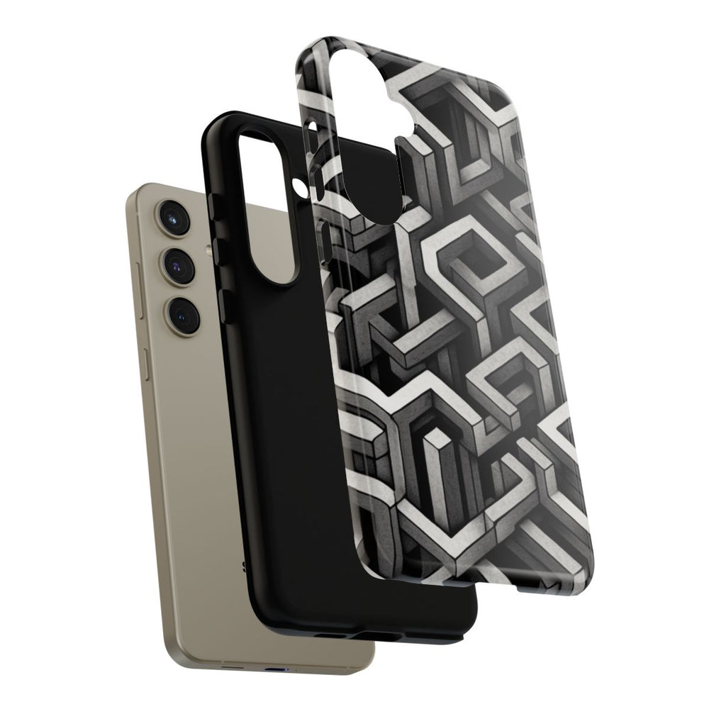 Monochrome Geometrisch Optisch Illusiepatroon
