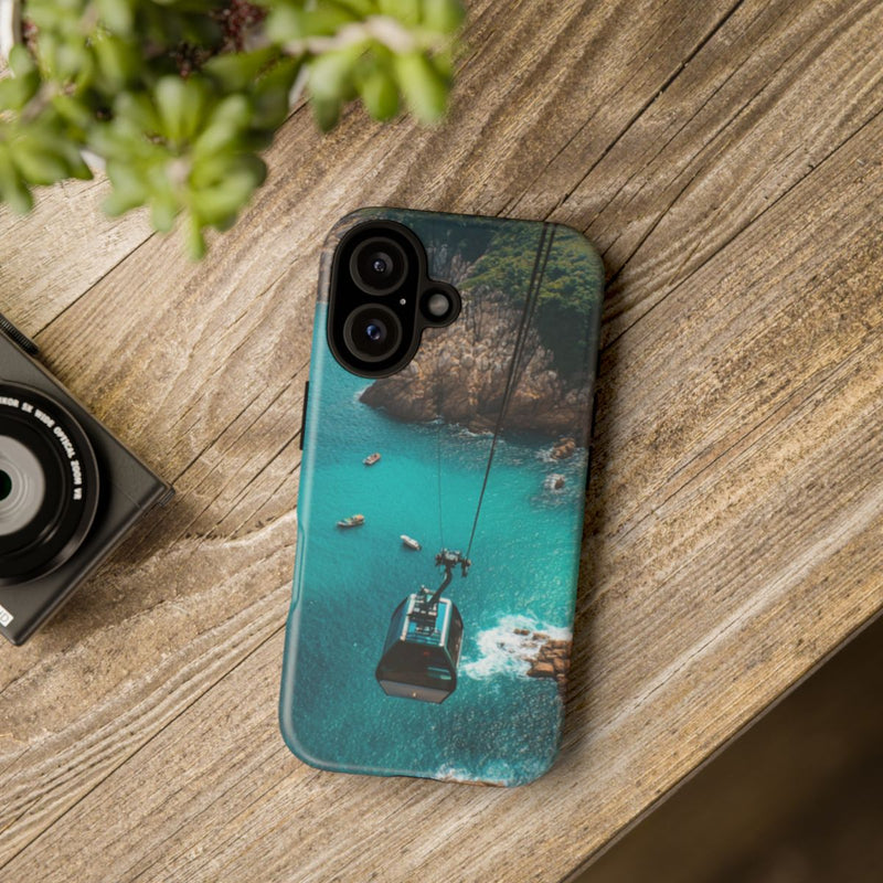 Kabelbaan Boven Turquoise Zee met Kustlijn