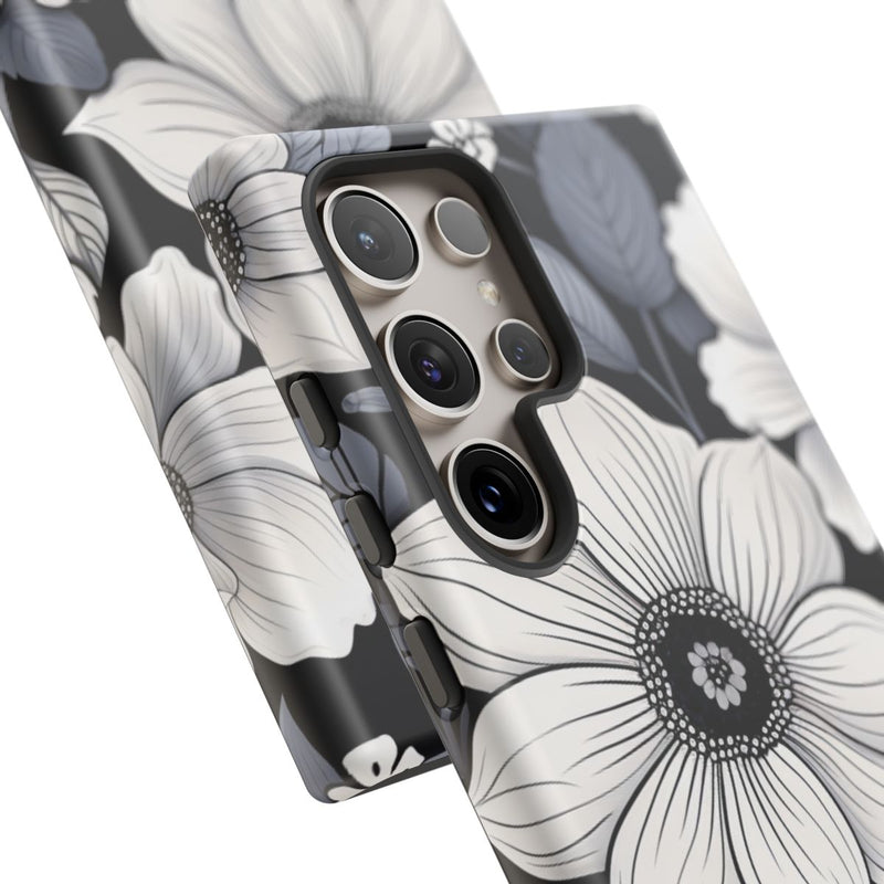 Zwart-Wit Bloemenpatroon