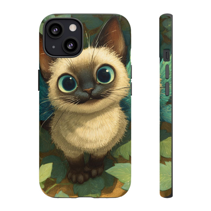 Schattige Siamese Kitten met Blauwe Vleugels