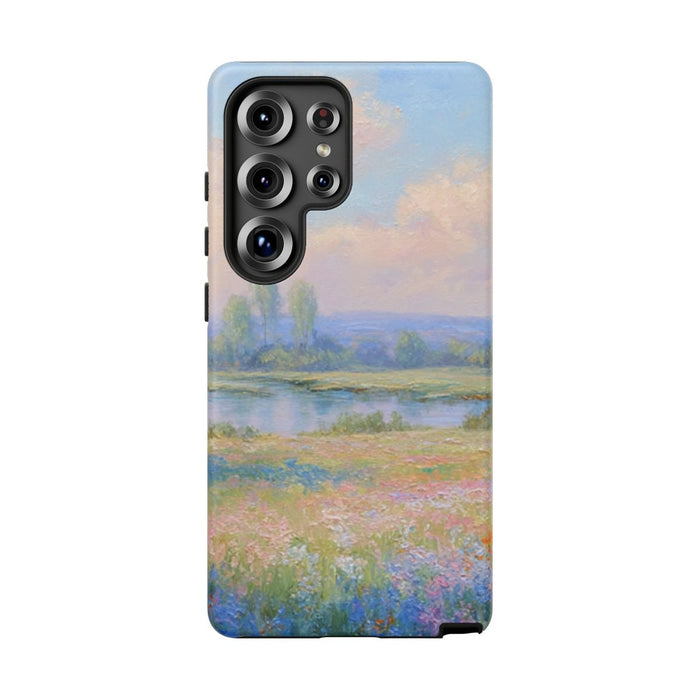 Landschap met Kersenbloesems en Bloemenweide
