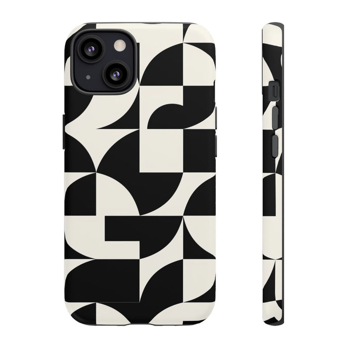 Zwart-Wit Geometrisch Abstract Patroon