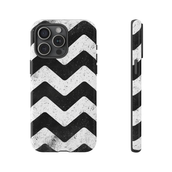 Zwart-Wit Zigzagpatroon met Vintage Effect