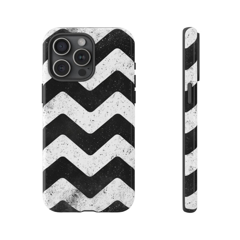 Zwart-Wit Zigzagpatroon met Vintage Effect