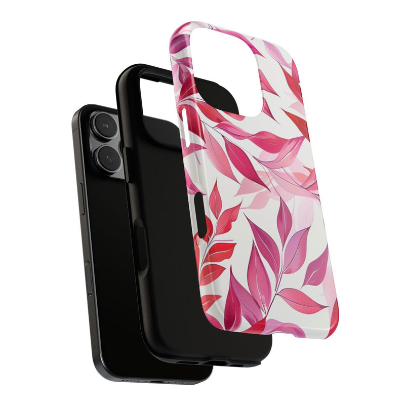 Roze en Rode Bladerenpatroon