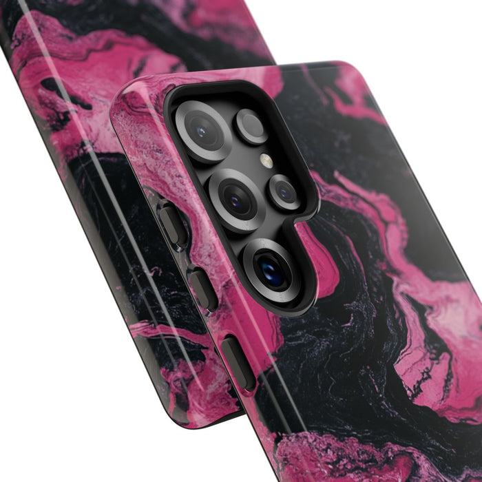 Roze en Zwarte Marmer Abstracte Textuur