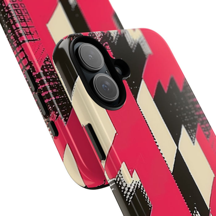 Roze en Zwart Pied-de-Poule Patroon