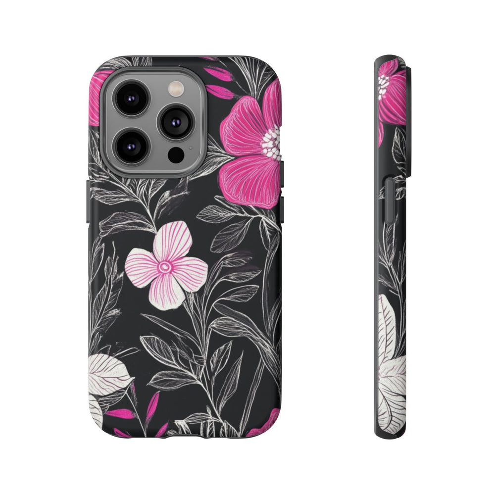 Roze en Witte Bloemenprint