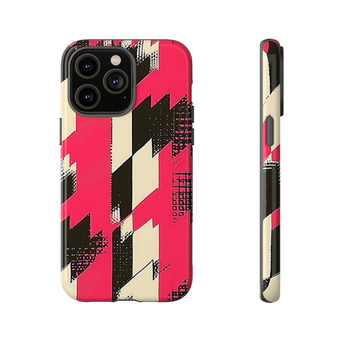 Roze en Zwart Pied-de-Poule Patroon