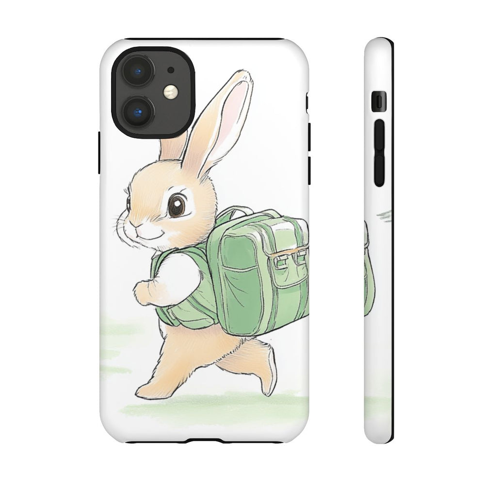 Schattig Konijntje met Groene Rugzak Illustratie