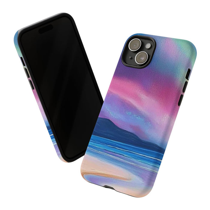 Noorderlicht Boven Rotsachtige Kust en Strand