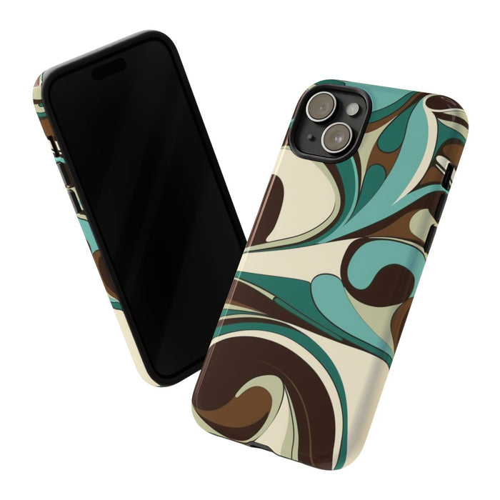 Abstracte Swirl in Teal en Bruin