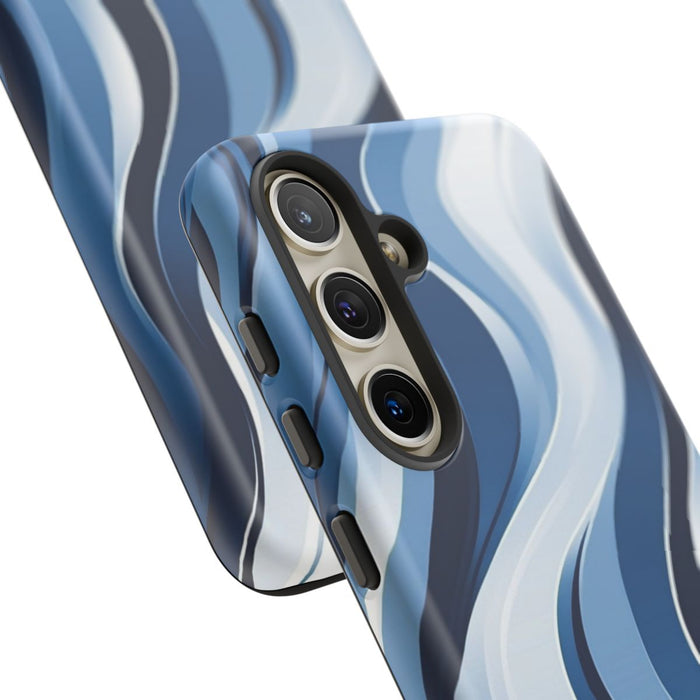 Modern Blauw Golfpatroon