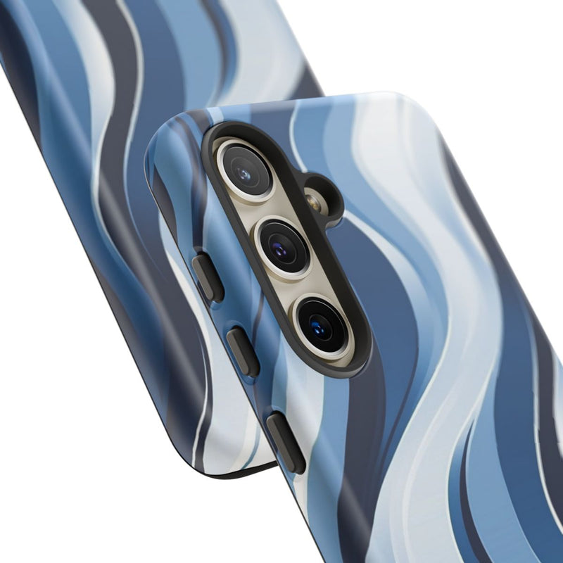 Modern Blauw Golfpatroon