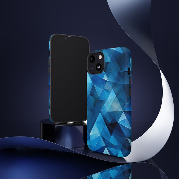 Blauw Geometrisch Driehoekenpatroon