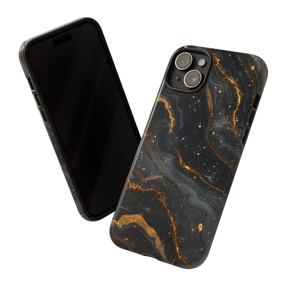 Zwart-Gouden Marmer Abstract Patroon